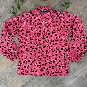 Karl Lagerfeld Paris Heart Print Ruffle Blouse Romantic Maximalism Coquette
Luxe